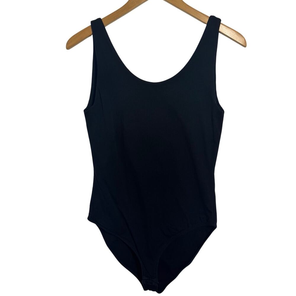 Pact Organic Cotton Everyday Tank Bodysuit Women M Black Closet Staple Minimal